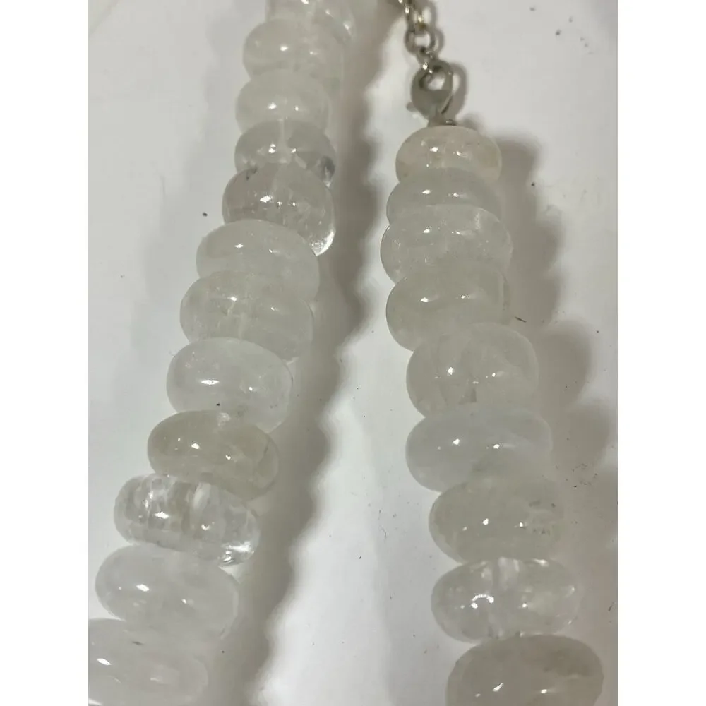 Natural White Moonstone Beaded Necklace - Picture 5 of 8